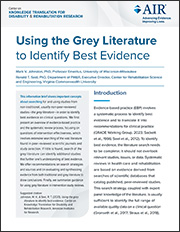 Using the grey literature to identify best evidence.