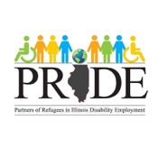 PRIDE (Partners of Refugees in Illinois Disability Employment) logo